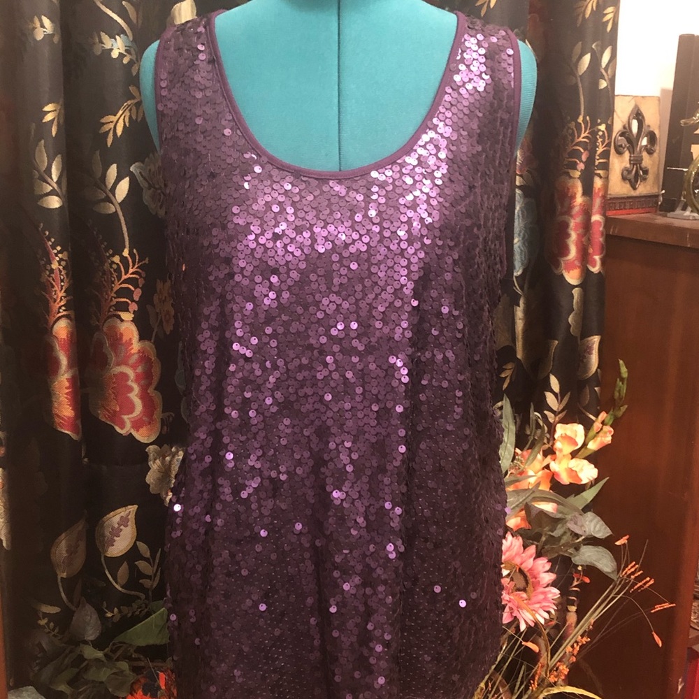 Cato Purple Sequin Tank Top